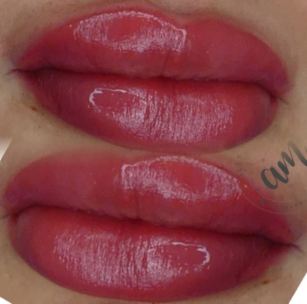 Red Lip Blush Tattoo