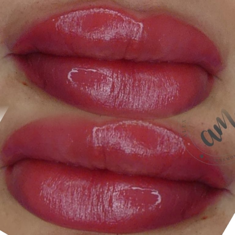 Red Lip Blush Tattoo