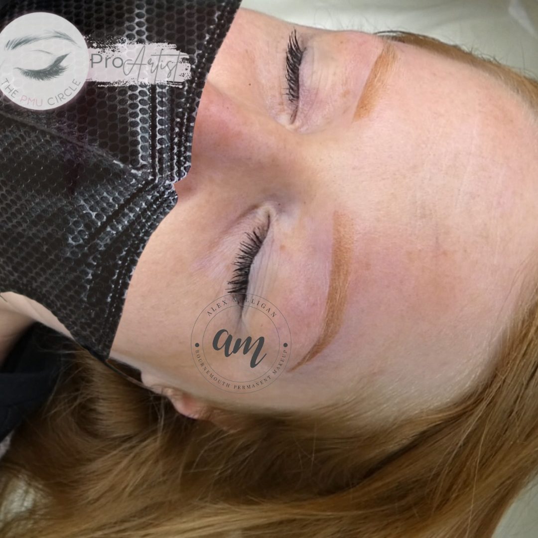 ombre powder brows - red hair - permanent makeup by alex milligan