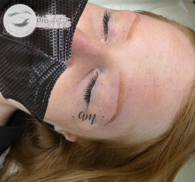 ombre powder brows - red hair - permanent makeup by alex milligan