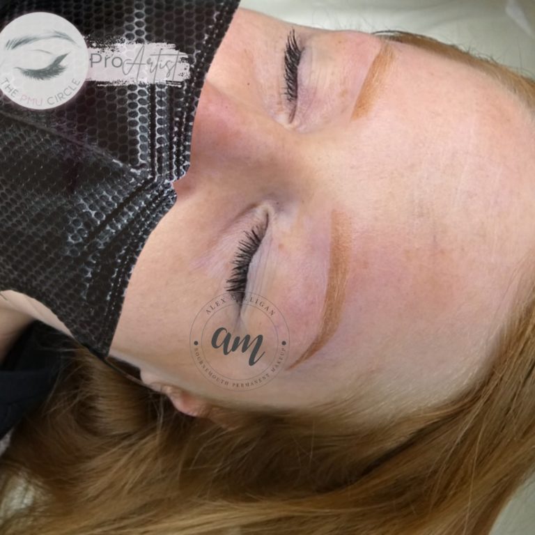 ombre powder brows - red hair - permanent makeup by alex milligan